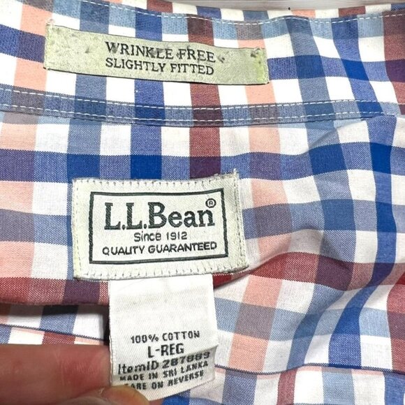 L.L. Bean Plaid Button Front Shirt Size Large - Picture 3 of 8